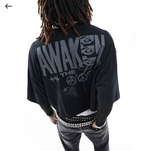 Oversized long sleeve crop top